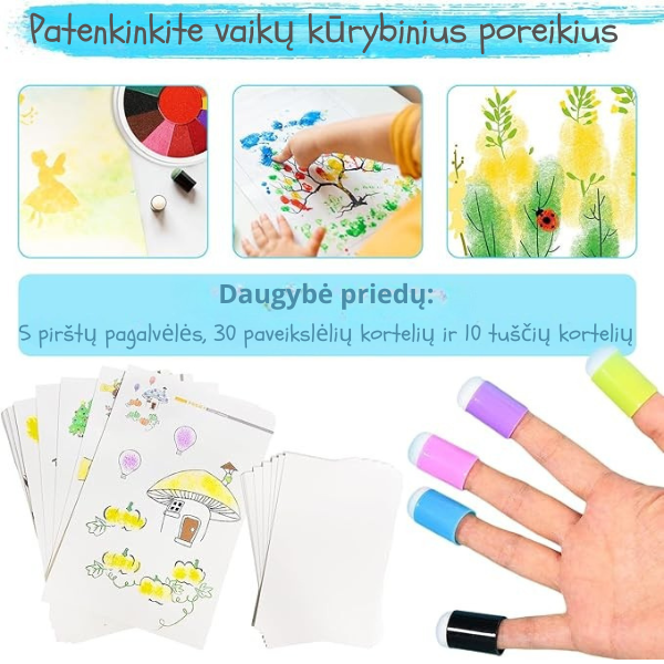 Piešimo rankomis kūrybinis rinkinys vaikams – plaunami dažai