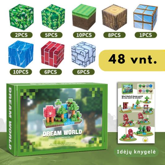 MINECRAFT magnetinių blokų rinkinys