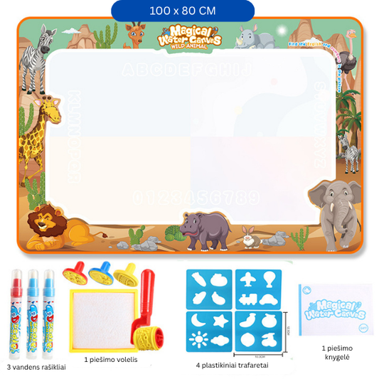 Magiškas vandens piešimo kilimėlis vaikams