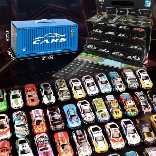 48 greitos lenktyninės mašinėlės su garažu