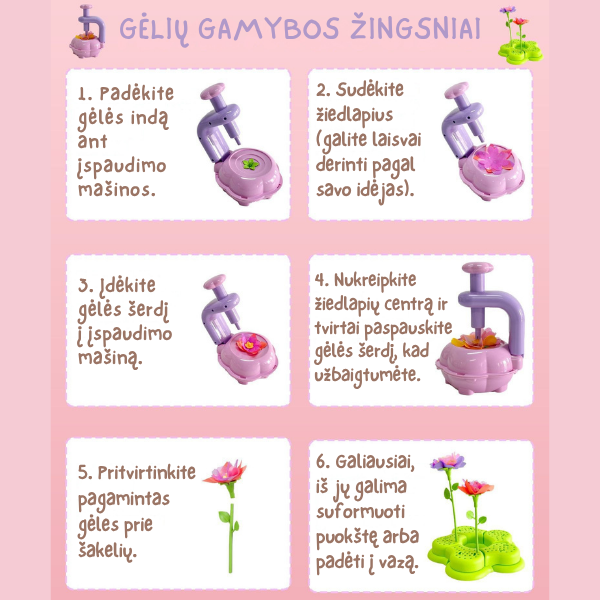 Gėlių kūrybos rinkinys vaikams