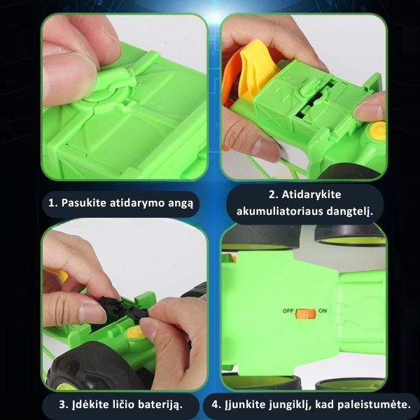 Interaktyvus šviečiantis traktorius su pulteliu