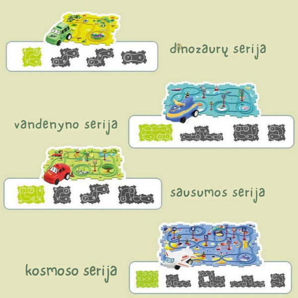 Interaktyvi edukacinė dėlionė - lenktynių trasa