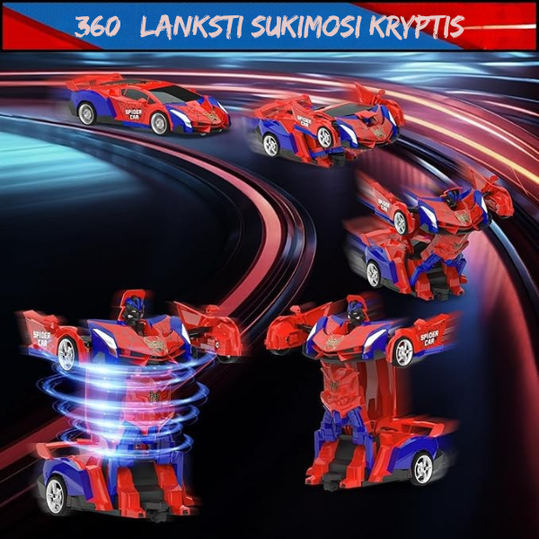 RC robotas - automobilis vaikams su 360° funkcija