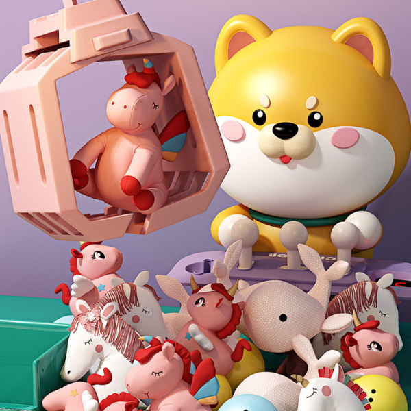 Interaktyvus žaislinis automatas su žaislais