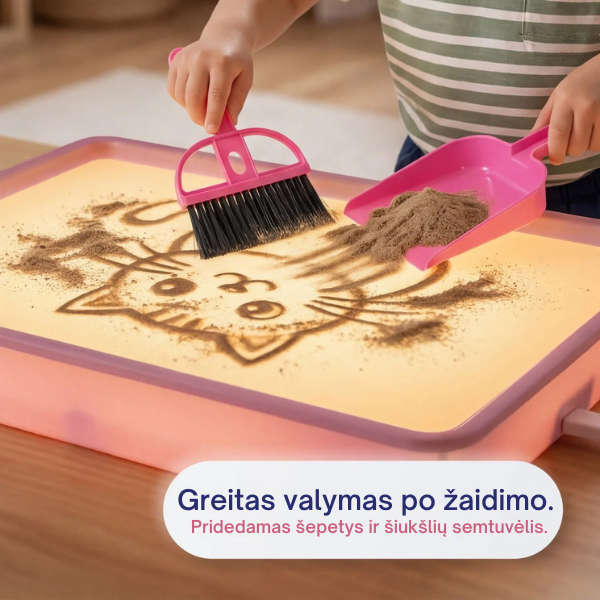 Šviečianti smėlio piešimo lenta