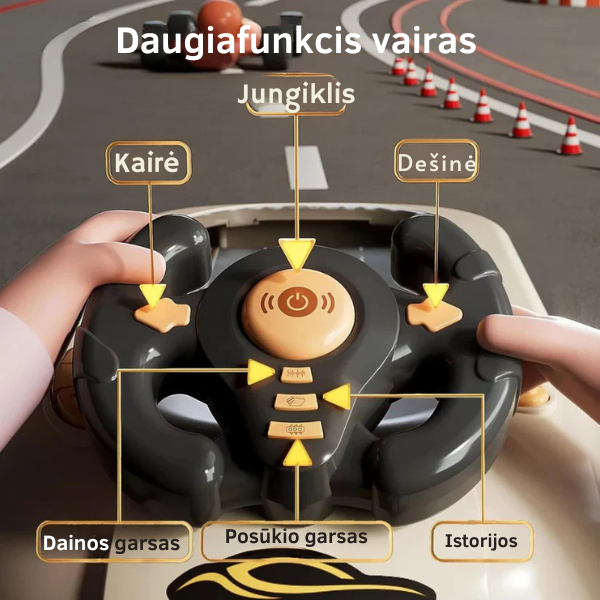 Interaktyvus simuliatorius - vaikiškas vairavimo žaislas