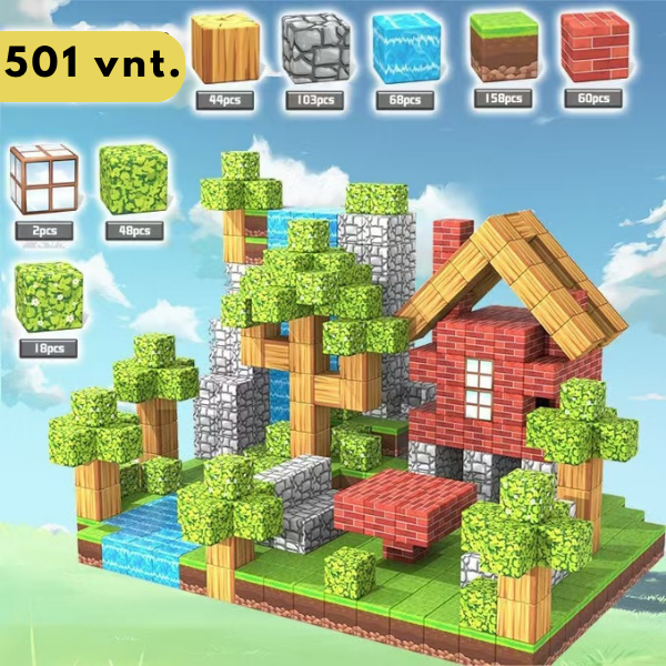 MINECRAFT magnetinių blokų rinkinys