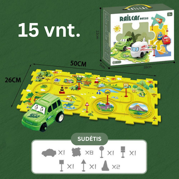 Interaktyvi edukacinė dėlionė - lenktynių trasa