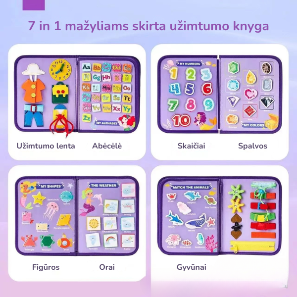7 in 1 montessori lavinanti knygutė vaikams