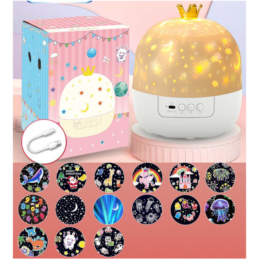 2 in 1 naktinė lemputė ir projektorius vaikams