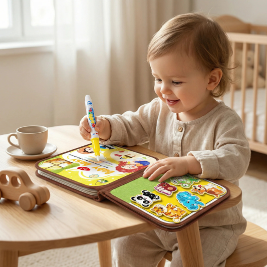 Magiška Montessori knygelė 2in1 - piešimas vandeniu ir lipdukai