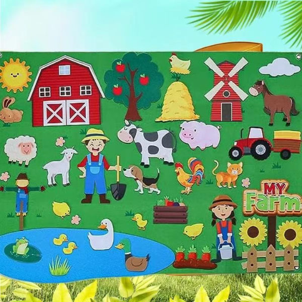 Vaikiška edukacinė veltinio žaidimų lenta