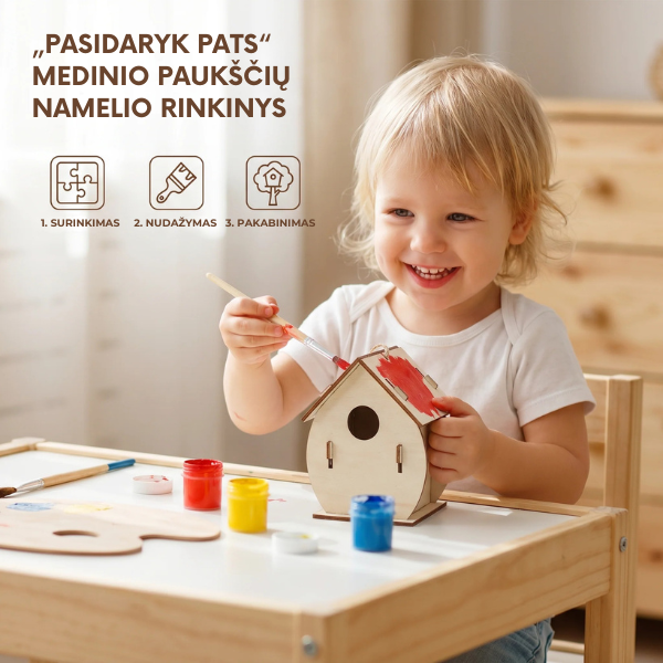 DIY medinis inkilėlis vaikams