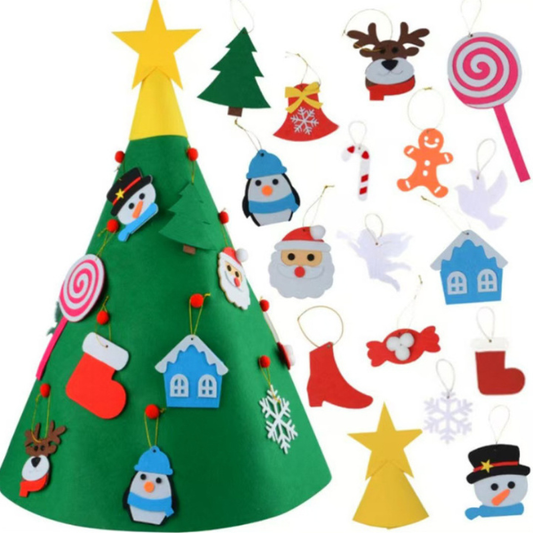 Montessori 3D veltinio kalėdinė eglutė vaikams