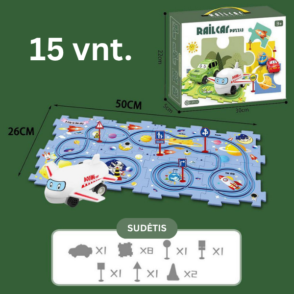Interaktyvi edukacinė dėlionė - lenktynių trasa