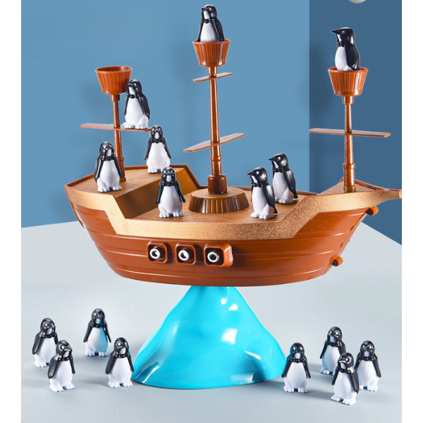 Pingvinų piratų laivas - balansavimo žaidimas