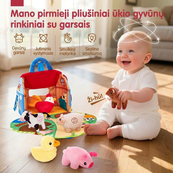 Minkštas interaktyvus gyvūnėlių rinkinys