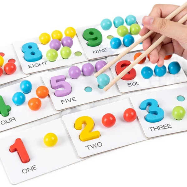 Montessori skaičių ir spalvų rūšiavimo žaidimas