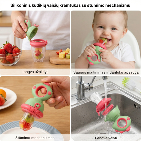 Silikoninis vaisių maitintuvas - kramtukas