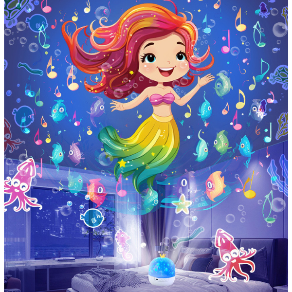 2 in 1 naktinė lemputė ir projektorius vaikams