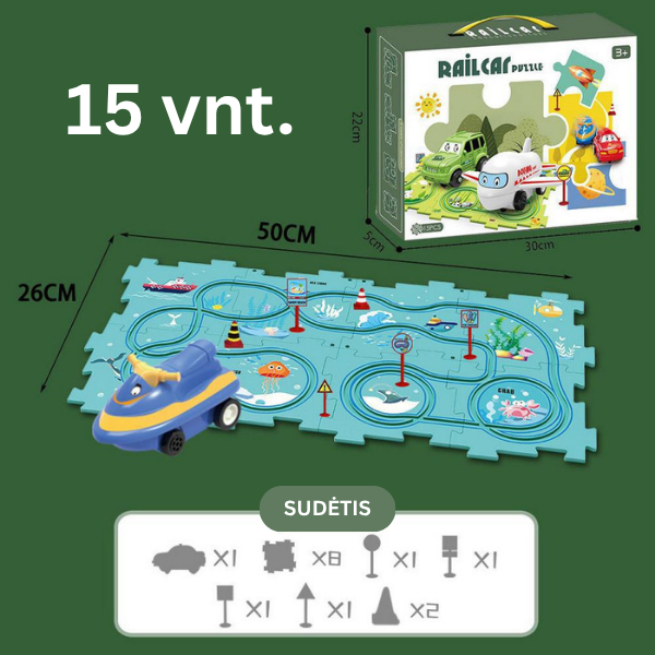 Interaktyvi edukacinė dėlionė - lenktynių trasa