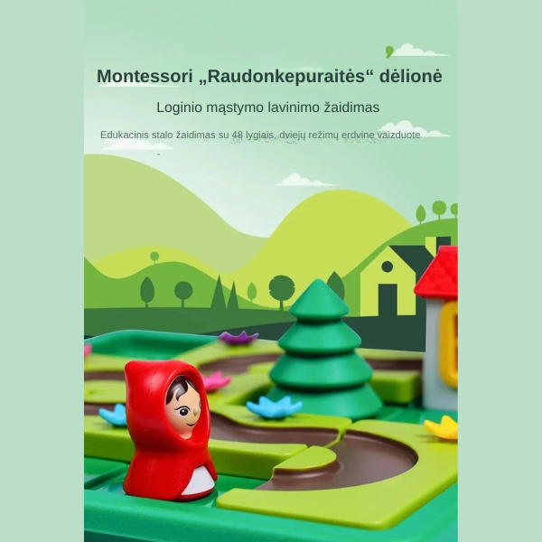 Montessori „Raudonkepuraitės“ dėlionė
