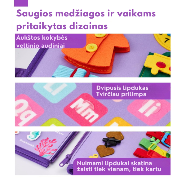 7 in 1 montessori lavinanti knygutė vaikams