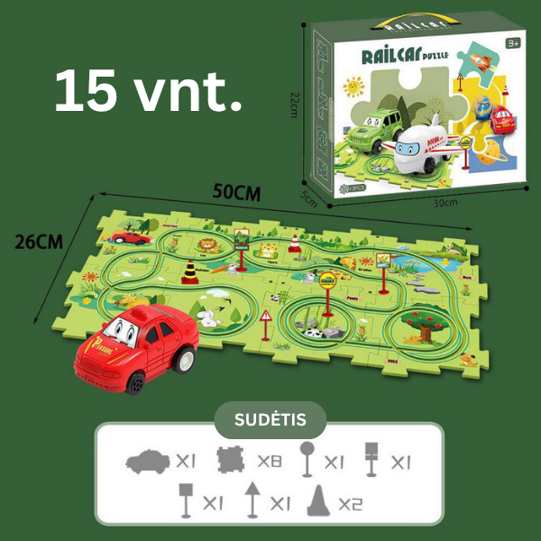 Interaktyvi edukacinė dėlionė - lenktynių trasa