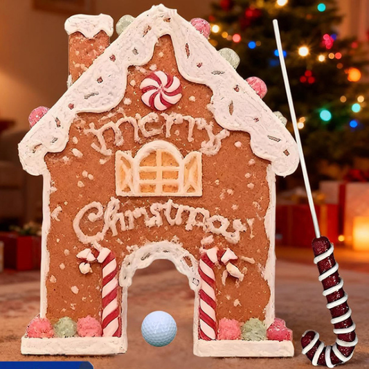 Kalėdinis žaidimas „Meduolinio namelio golfas“