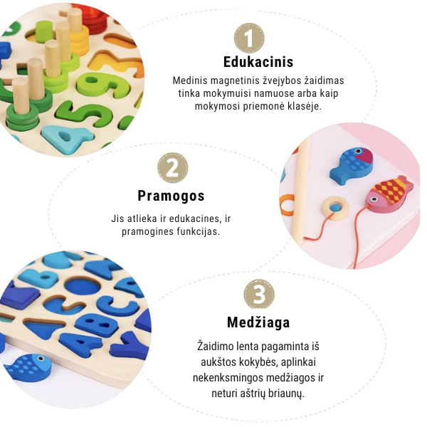 Montessori medinis lavinamasis žaidimų stalas
