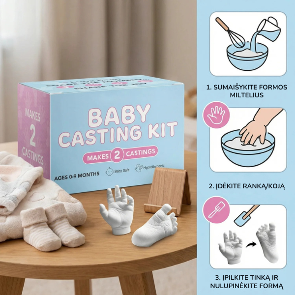 Kūdikio rankų ir pėdučių atspaudo liejimo rinkinys