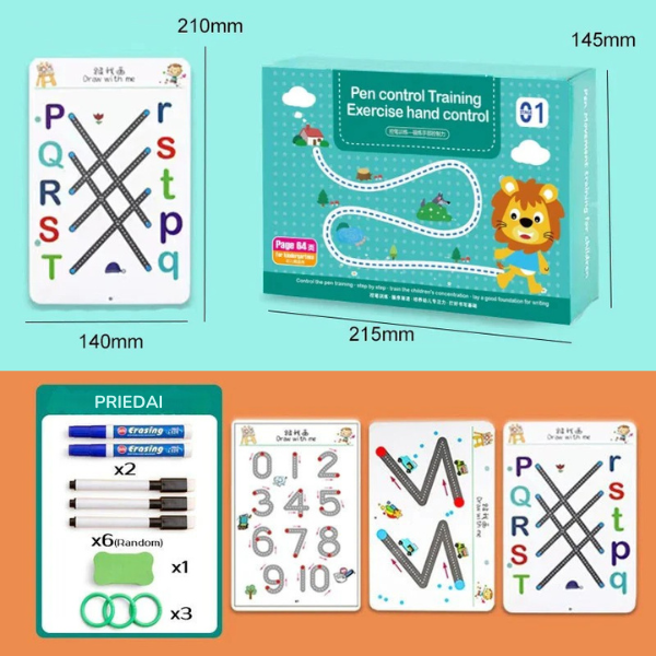 Magiškas rašymo ir braižymo pratybų rinkinys vaikams