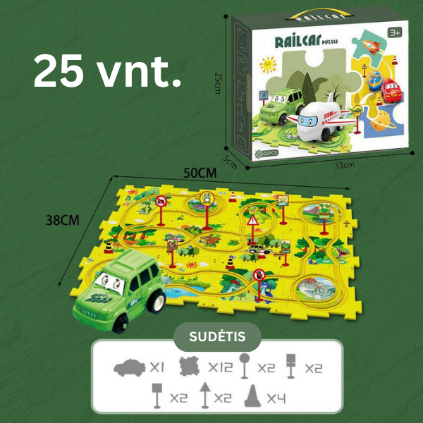 Interaktyvi edukacinė dėlionė - lenktynių trasa