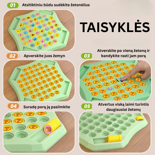 Atminties lavinimo žaidimas „Atspėk poras“