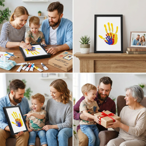 DIY medinis rankų atspaudų rinkinys prisiminimams