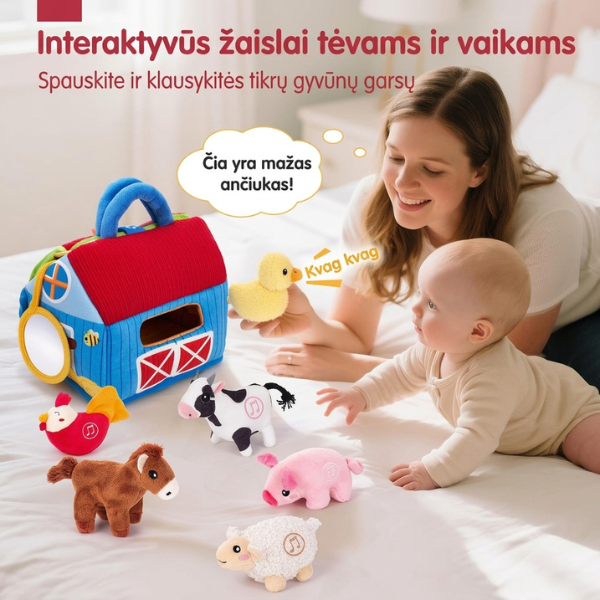 Minkštas interaktyvus gyvūnėlių rinkinys