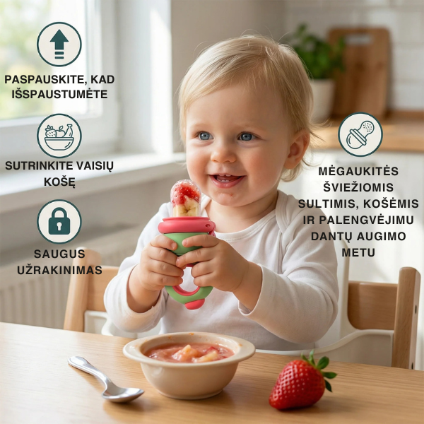 Silikoninis vaisių maitintuvas - kramtukas