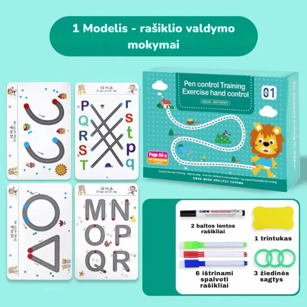 Magiškas rašymo ir braižymo pratybų rinkinys vaikams