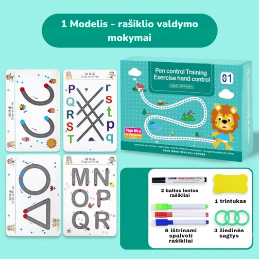 Magiškas rašymo ir braižymo pratybų rinkinys vaikams