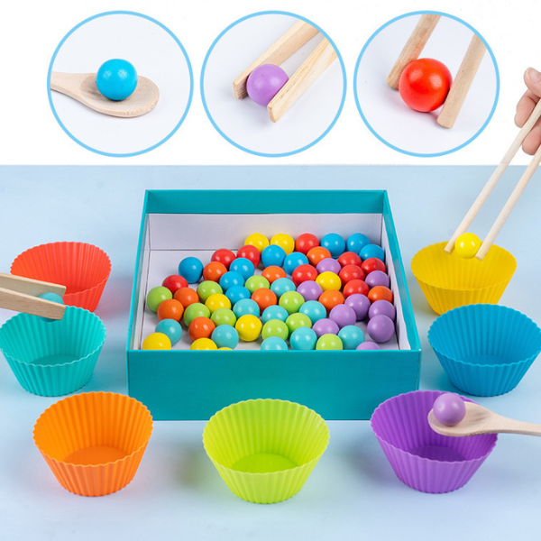 Montessori skaičių ir spalvų rūšiavimo žaidimas