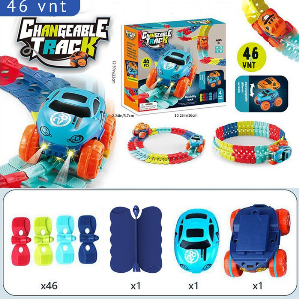 Antigravitacinė lanksti automobilių trasa su automobiliu