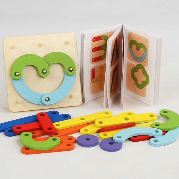 Medinė lavinamoji lenta vaikams – raidės, skaičiai ir formos
