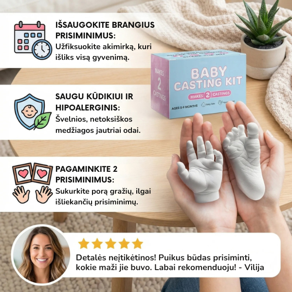 Kūdikio rankų ir pėdučių atspaudo liejimo rinkinys