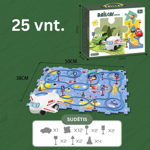 Interaktyvi edukacinė dėlionė - lenktynių trasa