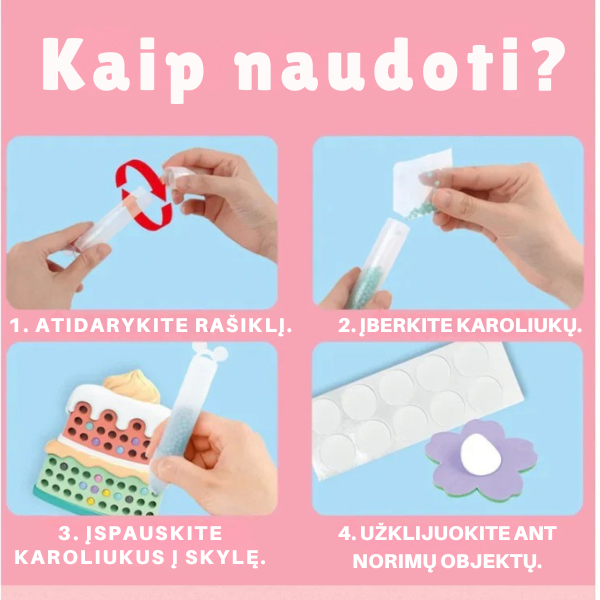 Magiškas DIY karoliukų dėliojimo rinkinys