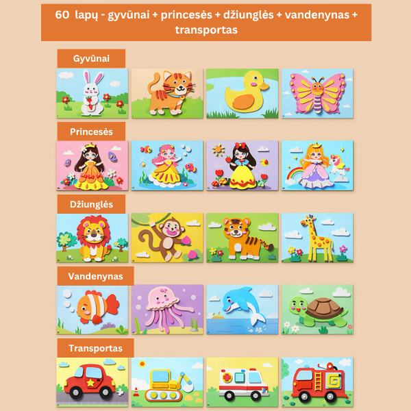 Kūrybinis lipdukų rinkinys vaikams