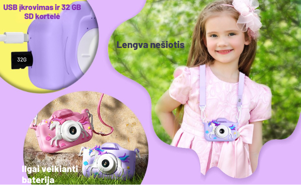 Vaikiškas skaitmeninis fotoaparatas