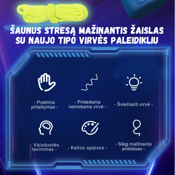 ZipString Luma – interaktyvus švytintis triukų žaislas