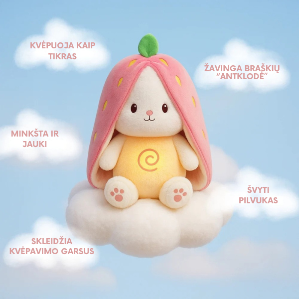 Kvėpuojantis meškiukas „Braškė“